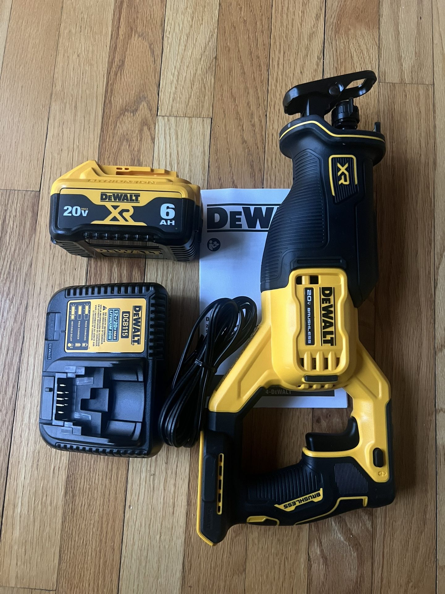 Dewalt 20V XR Brushless DCS382 Sawzall Reciprocating Saw And 6.0Ah battery With DCB115 Charger (New)