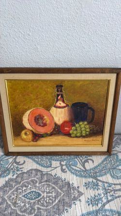 Gregory Parrish Framed Still Life Oil Painting