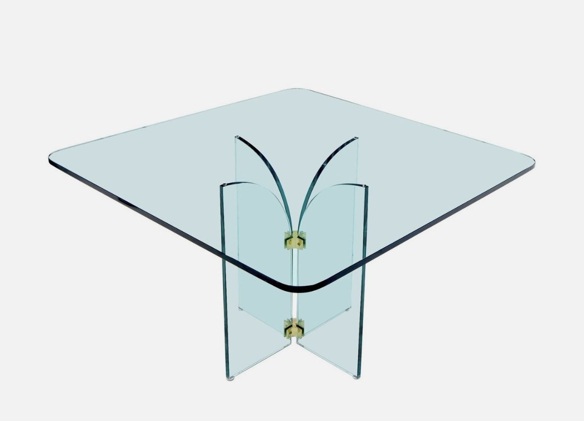 Vintage MCM All Glass Dining Table