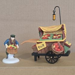 Department 56 Chelsea Market Fruit Monger & Cart 2 Piece Set Heritage Village 
