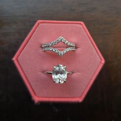 Engagement  And Wedding Band Set Size 6