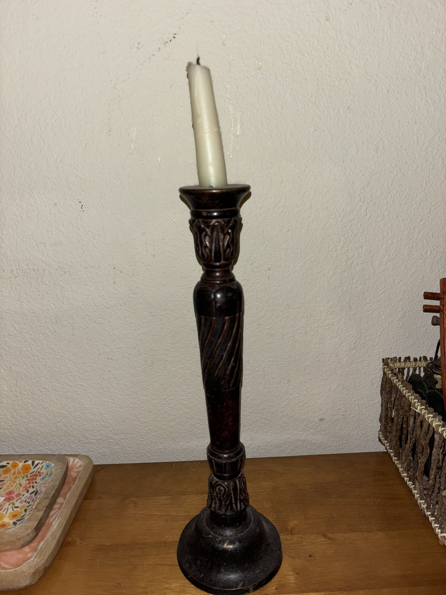 Solid brass candle holder
