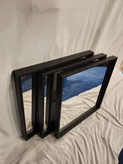 Black Frame Square Mirrors