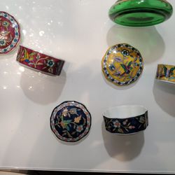 Vintage 1983 Takahashi Silk Road Porcelain Trinket Boxes with Bird