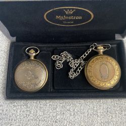 Swiss-made pocket watches, both gold-plated