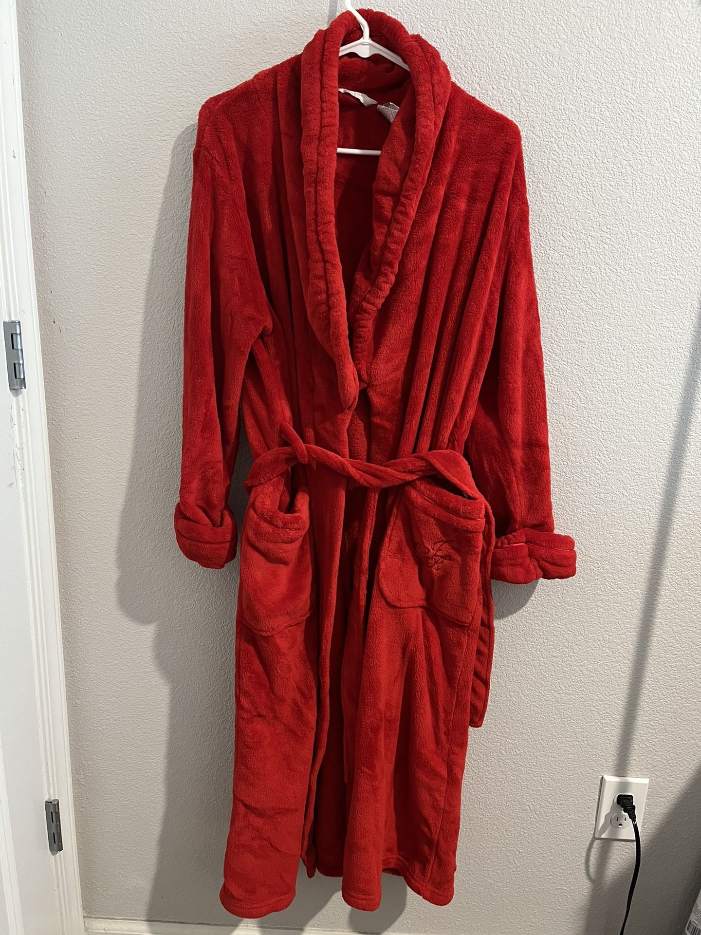 Red bath robe