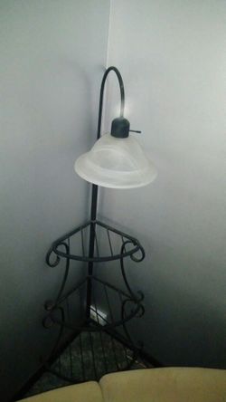Corner decor self with lamp 4 and half feet high