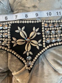 Handmade Vintage Tribal Boho Belly Dance Cowrie Shell Mirror Waist Belt 34 In