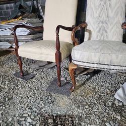 2 Queen Anne High Back Chairs 