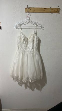 White Lace Mini Formal Dress