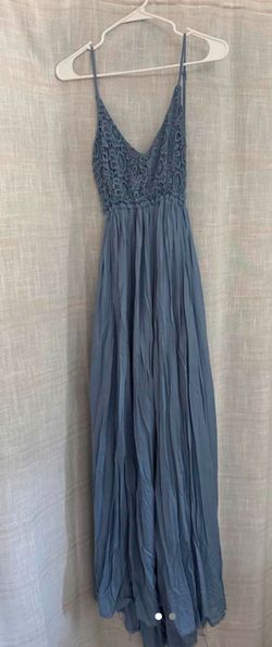 Fashion Nova Blue Lace Bodice Maxi Dress