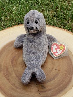 * Ty Beanie Baby - "Slippery Seal" 1999, Birthday & tag error - GEM MINT
