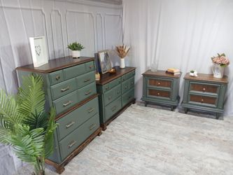 4 piece mid century transitional bedroom set