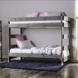 Brand New Rustic Grey twin Size bunk Bed. AM-BK100GY