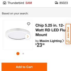 Chip 5,25 12-watt RD LED Flush mount ceiling lights