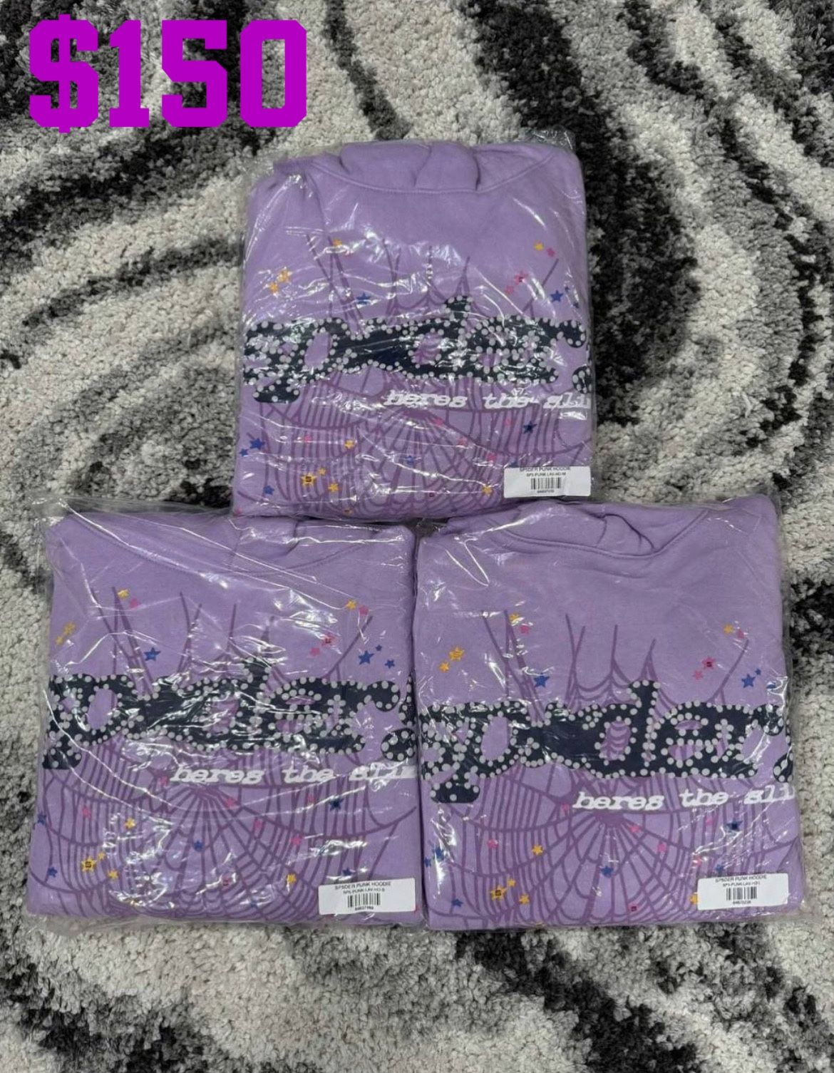 Sp5der hoodie V2 PURPLE