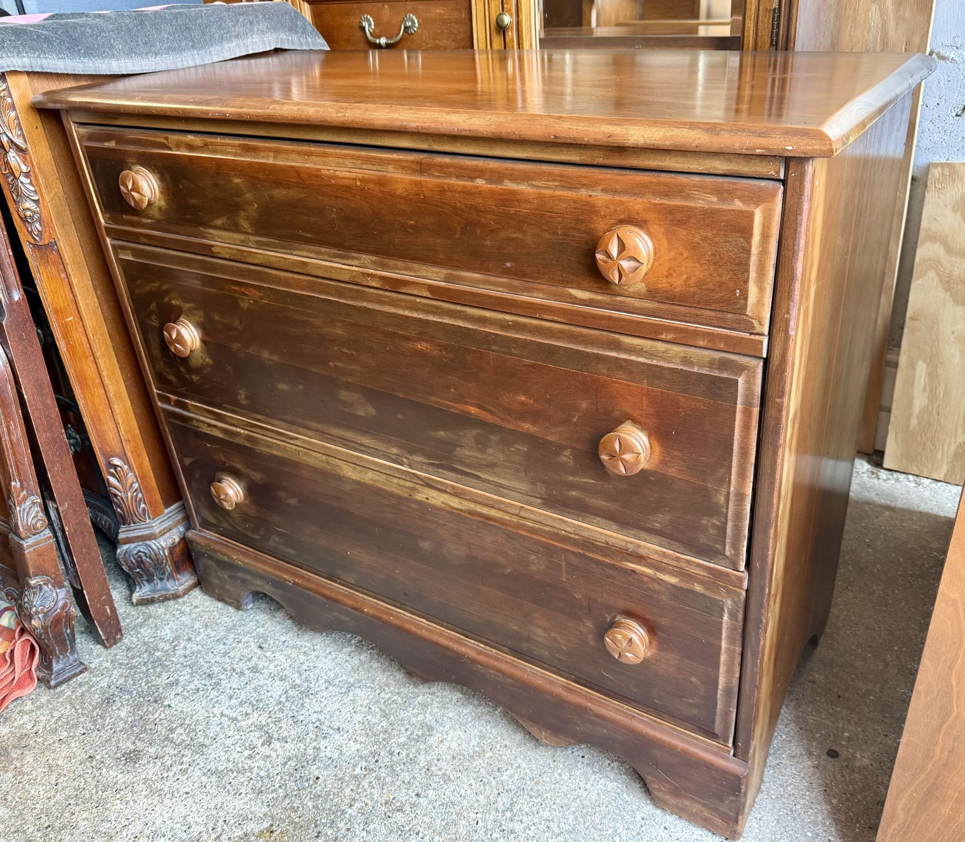 3 Drawer Solid Walnut Dresser