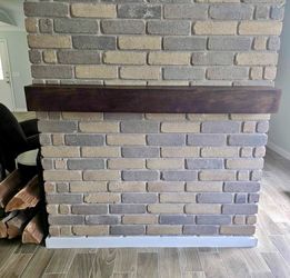 60” Hollow Wood Fireplace Mantel Shelf – Rustic Dark Finish