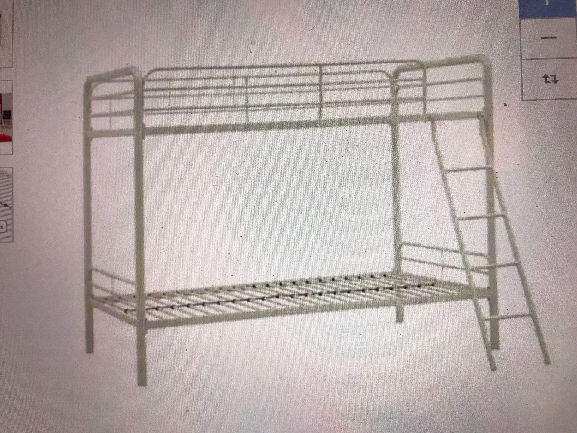 Twin Metal Bunk Bed White for kids guests bedroom Furniture Space saving design