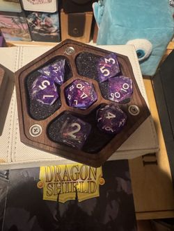 Dice Lot of 7: Wyrmwood x Dispel, Viridian, Chessex, Tolarian d20