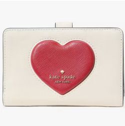 KATE SPADE ♠️ New York  "Madison"  ❤️PUFFY HEART❤️ SAFFIANO LEATHER  MEDIUM  BIFOLD  WALLET  Meringue Multi Style No. KK182  MSRP:  $229.00 🌟NWT🌟