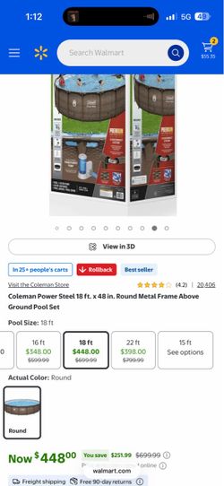 Coleman Power Steel 18ft Round Above Ground Pool Set