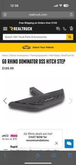 go rhino rear drop step for hitch