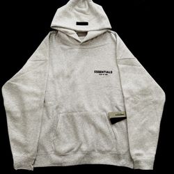 Light Oatmeal Essentials Hoodie Size: L