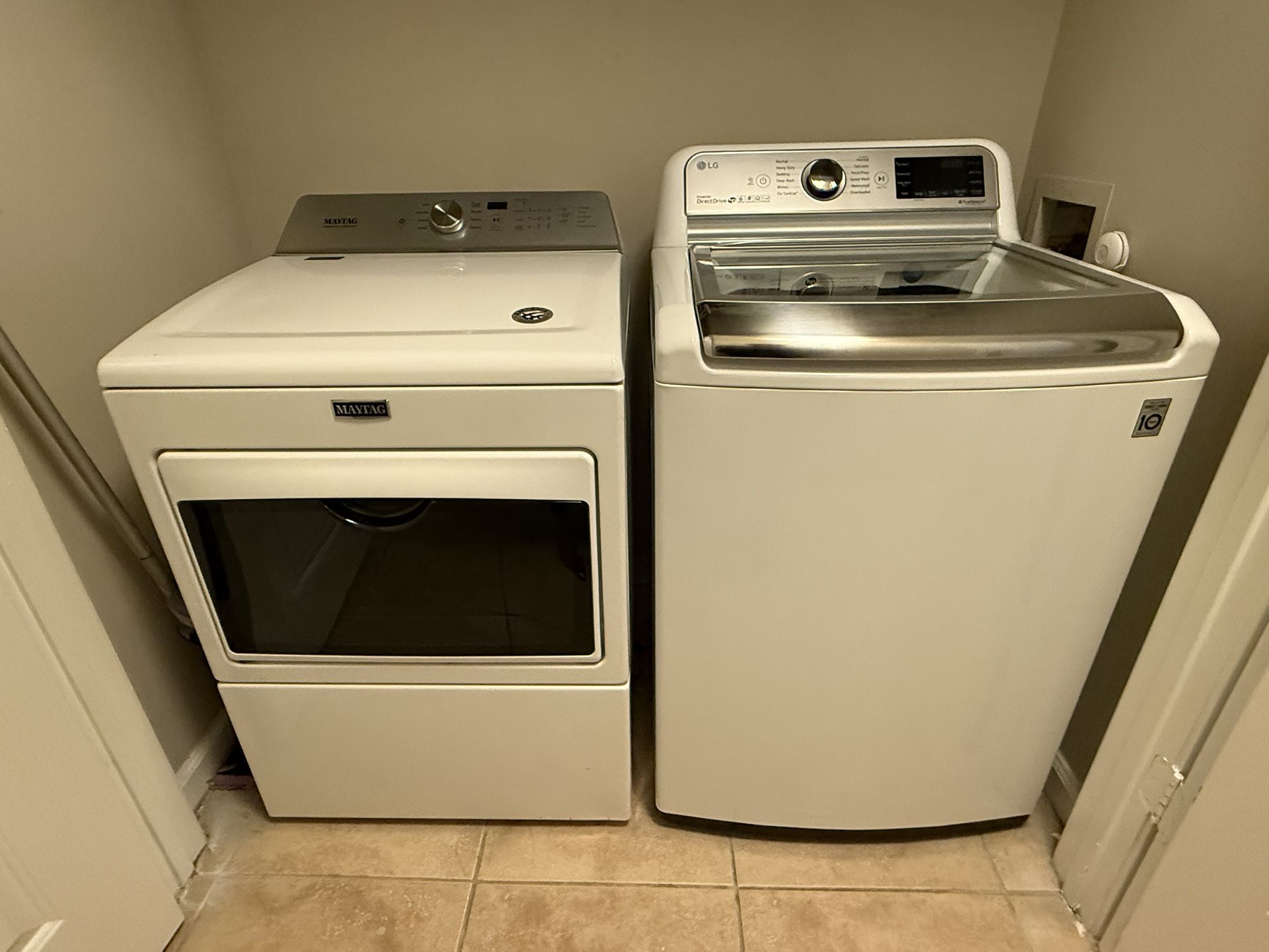Like New LG Washer and Maytag Dryer For Sale