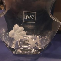 NEW Mikasa Summer Nectar 3 D Crystal Vase 10”