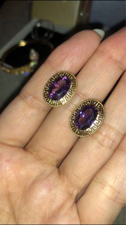New thick 14k finish greeky earrings