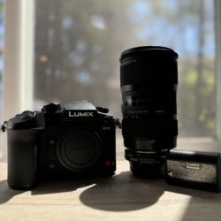 LUMIX GH6 Camera  + Sigma Art 18-35mm Lens + Metabones EF - M43 Mount + Canon EF 135-300mm Lense 