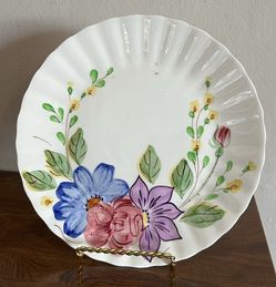 Vintage Blue Ridge Pottery Snack Plate, Roxalana Floral Pattern