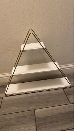 Triangle white and gold shelf