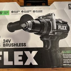 New Flex Tools 24V Turbo Hammer Drill W/ 5 Ah Battery Kit