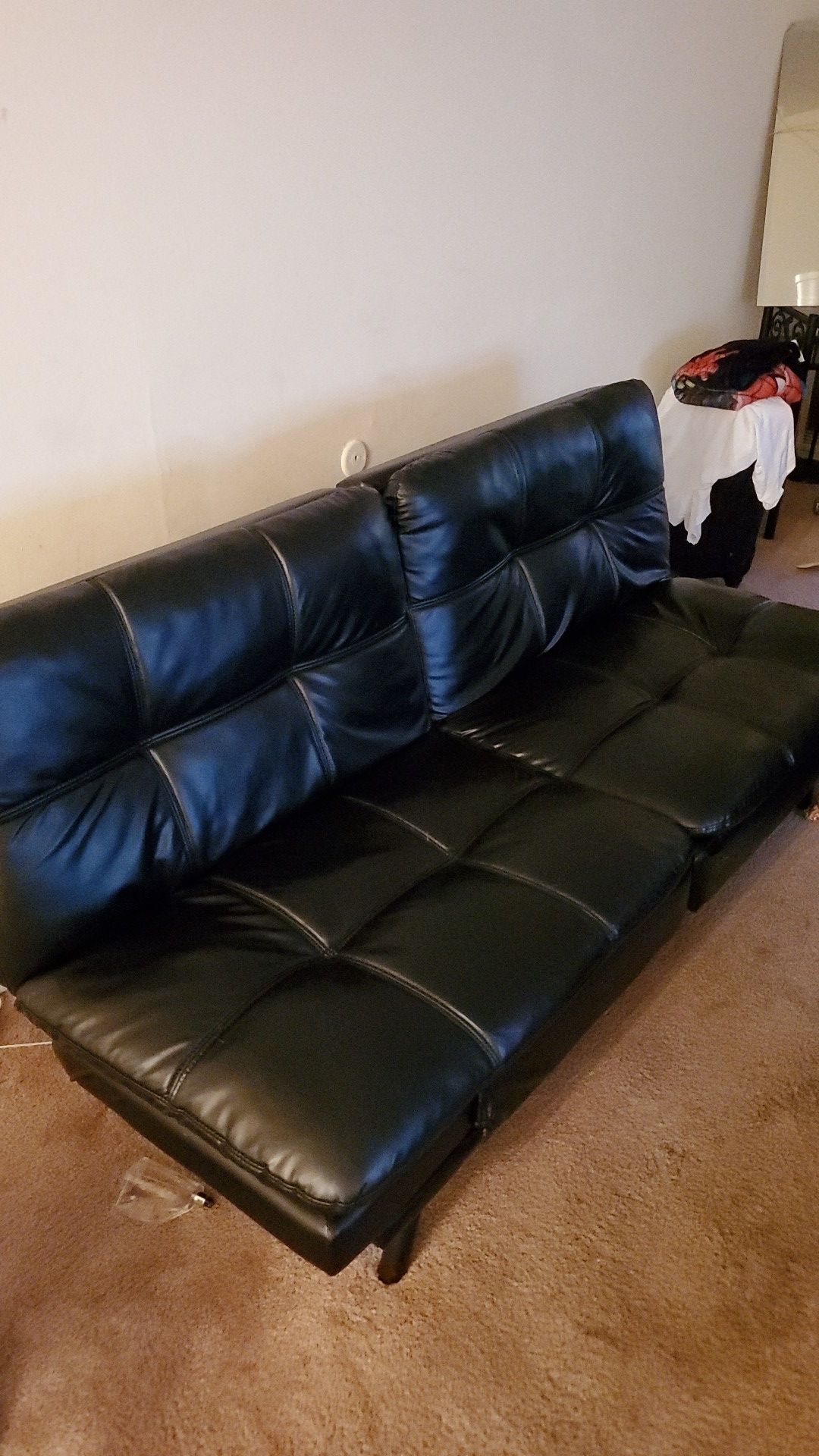 Black Leather Futon