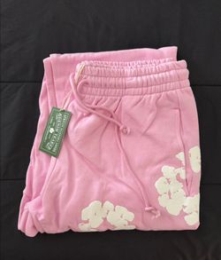 Denim Tears Pink Cotton Wreath Sweatpants Size M