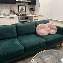 Emerald Green Velvet Couch