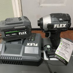 FLEX 24-volt 1/4-in Brushless Cordless Impact Driver (1-Battery Included, 6 Ah Lithium lon (li-ion) Batteries, Charger Included and Hard Case included