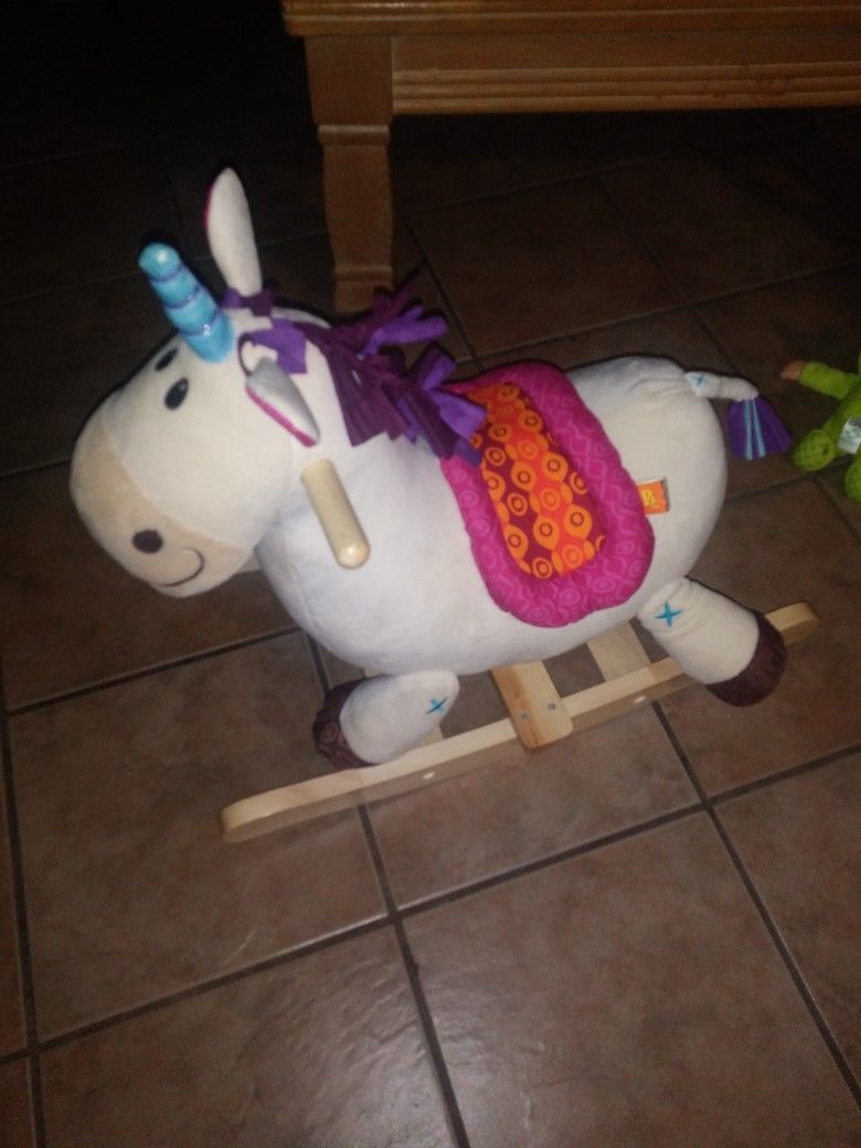 Unicorn Horse Rockin Chair Cream Color For Kids