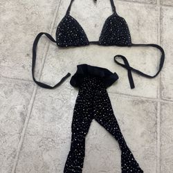 New One Size Black Fishnet Stockings Bra Lingerie Bikini Top Festival 