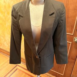 Vintage Black Single-Button Blazer Collectible Gold by Giorgio Saint Angelo 100% Wool