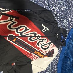 Alanta Braves Red Black And White Jacket