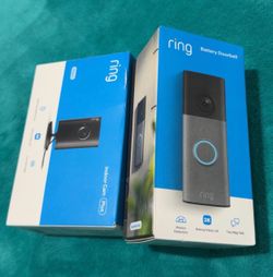 Ring Ring - Battery Doorbell 2K (newest model), Speckled Gray + Indoor Cam Plus - White