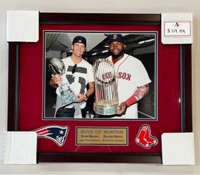 Tom Brady & David Ortiz 11x14 Matted Photo Framed 16x20