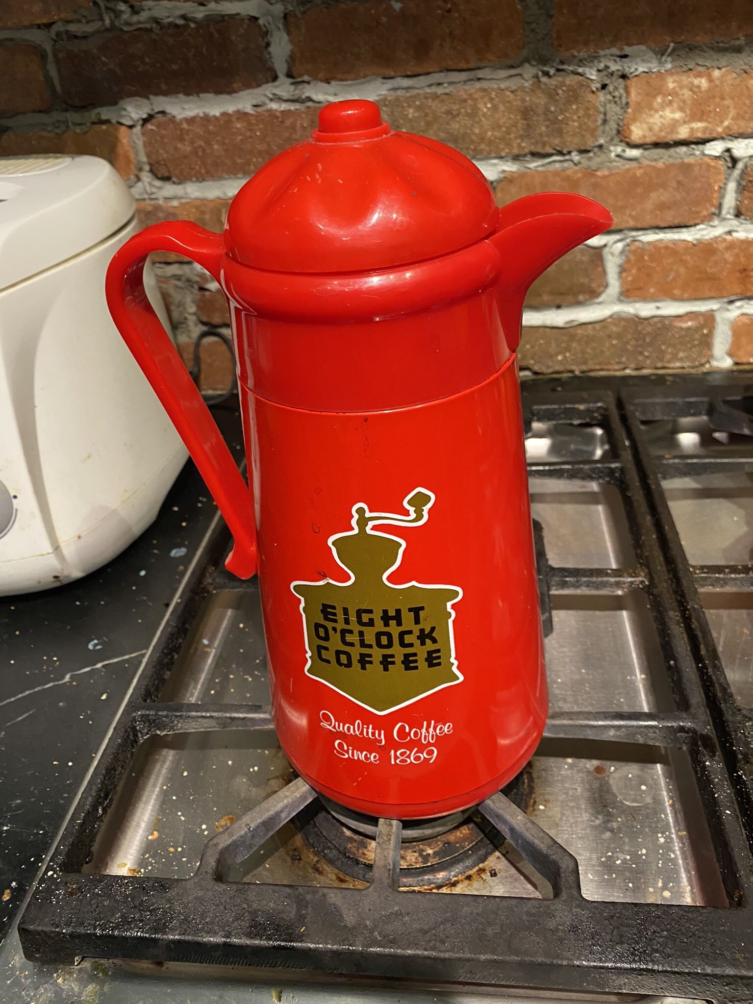 Vintage Red Hard Plastic Eight O Clock Coffee Carafe