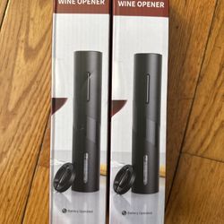 2 New Electric Wine Openers – Battery Operated – Sleek Black