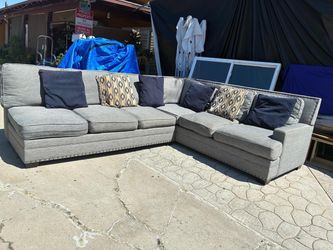 2 BEAUTIFUL COUCHES GRAY COLOR AND ONE BEAUTIFUL COFFEE TABLE