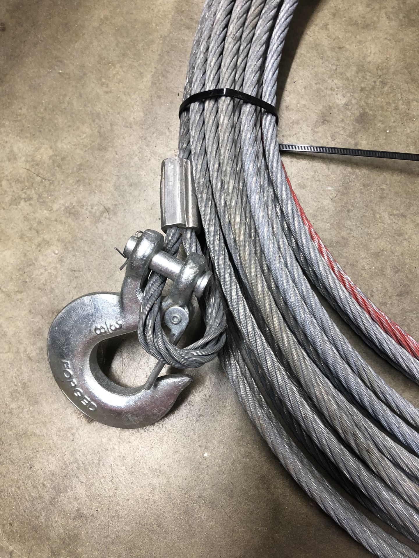 Steel cable for a winch or tow truck