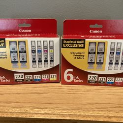 2 Boxes Of Canon Printer Ink (6 Pack)